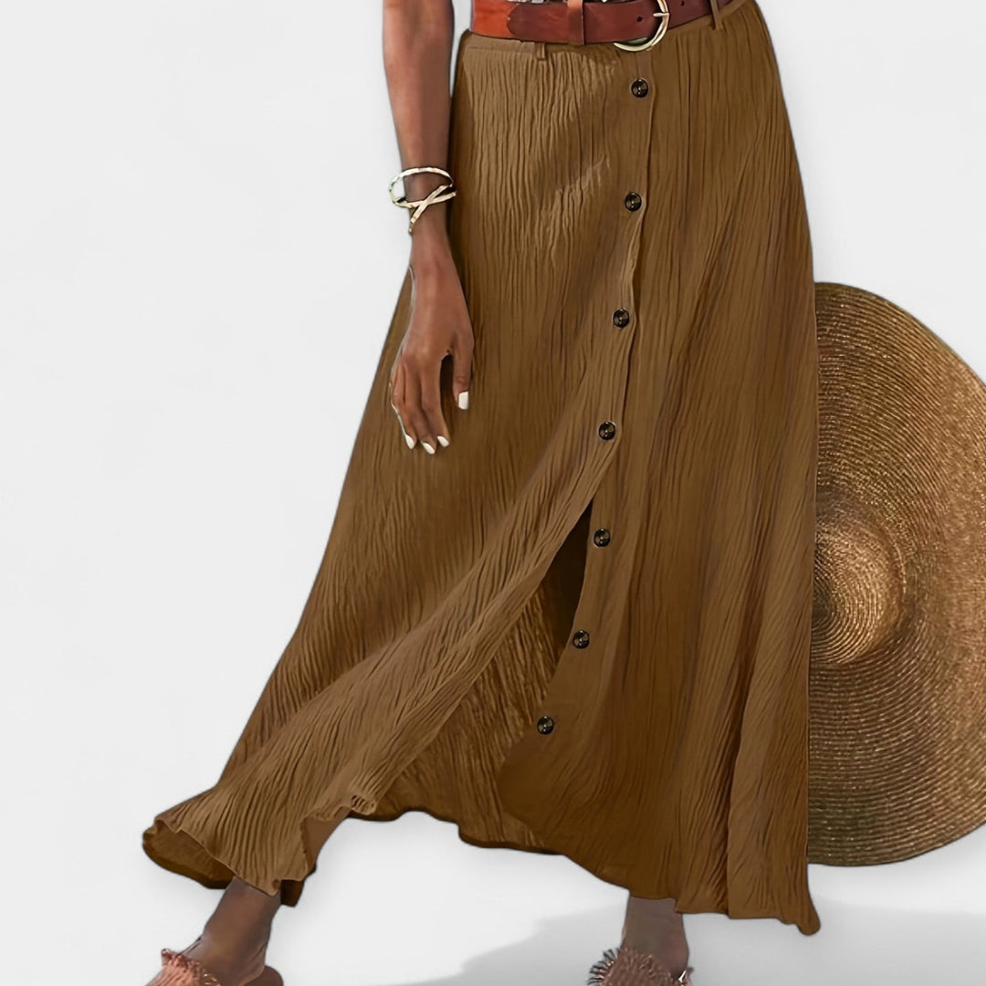 Klára - Polprosojna midi krila z razporkom