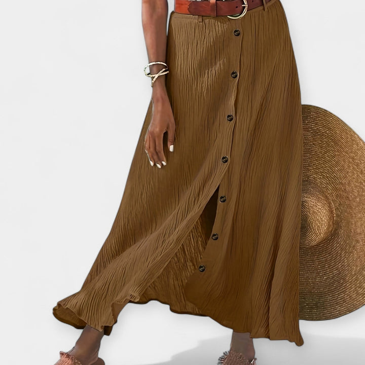 Klára - Polprosojna midi krila z razporkom