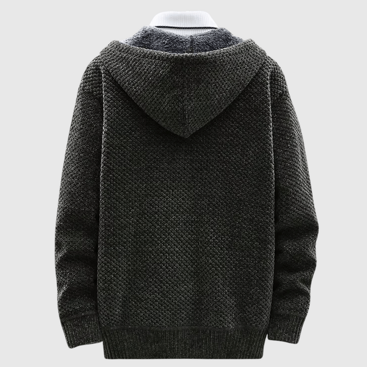 Mojmír – Pletené plašč s kapuco