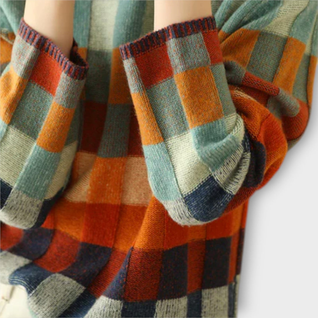 Erika – Pulover s patchwork vzorcem