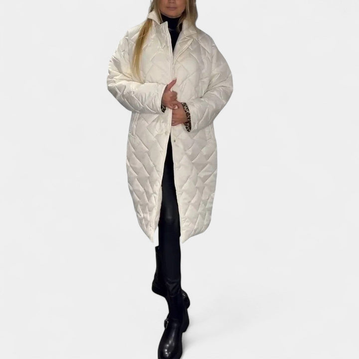 Nina – Obojestranski ženski plašč z leopardjim potiskom