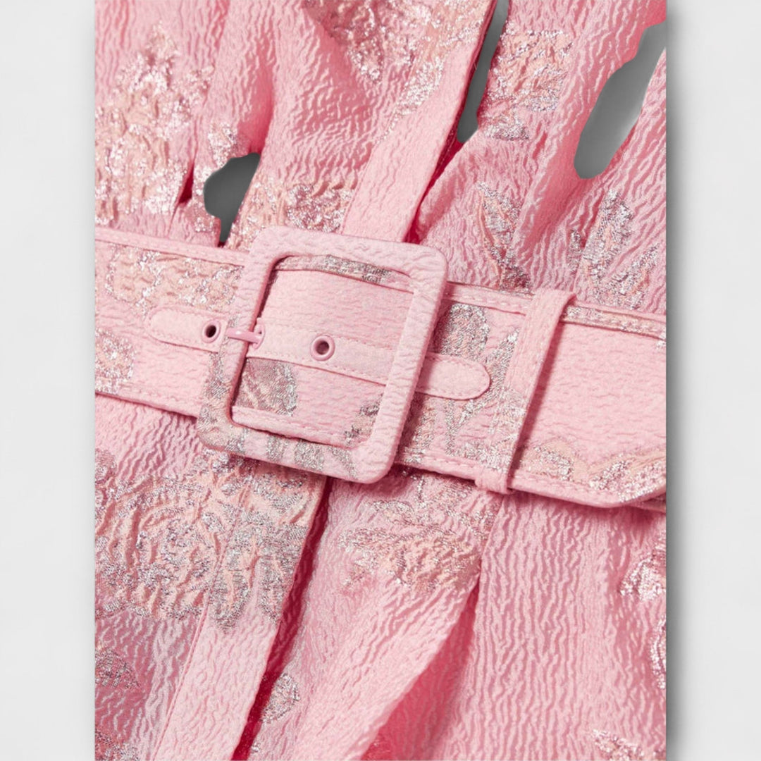 Anabella - Obleka s kratkimi nabranimi rokavi