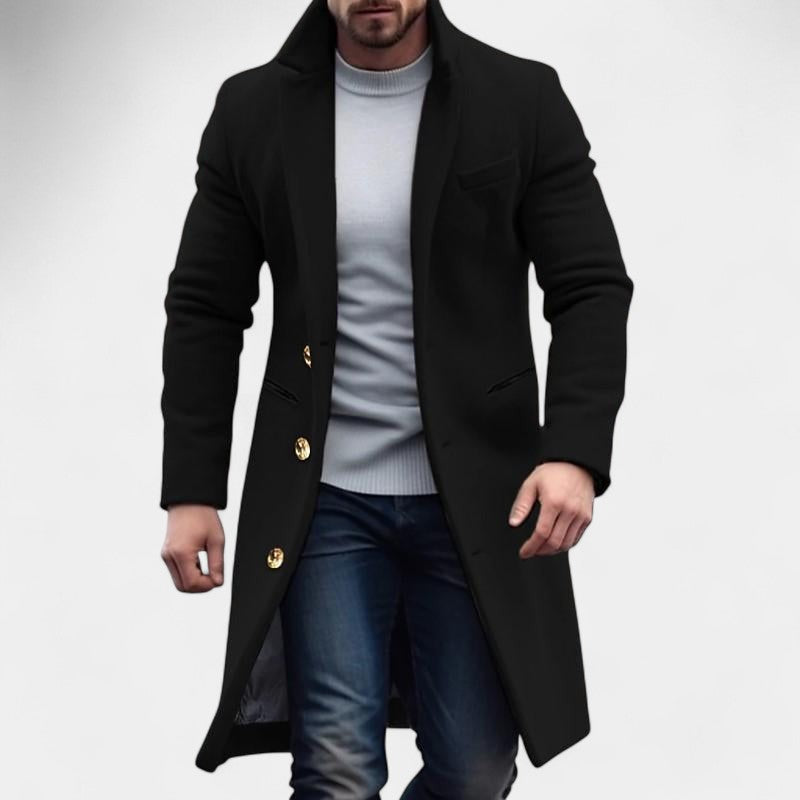 Viktor – Moški volneni plašč s klapo