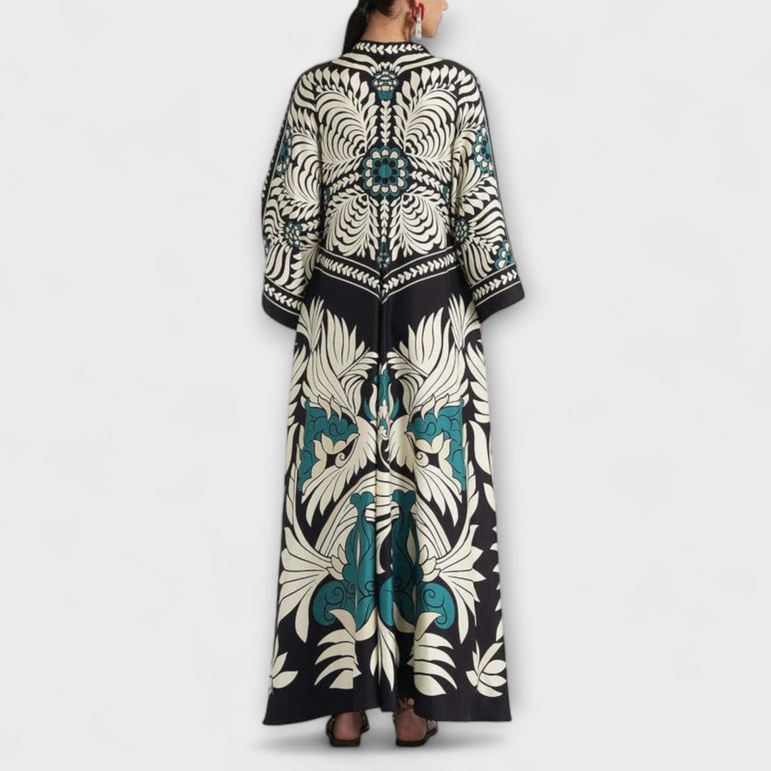 Giselle - Stilske Maxi Obleke s Cvetličnim Tiskom