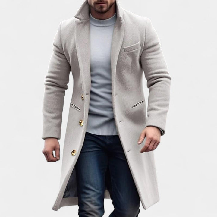 Viktor – Moški volneni plašč s klapo
