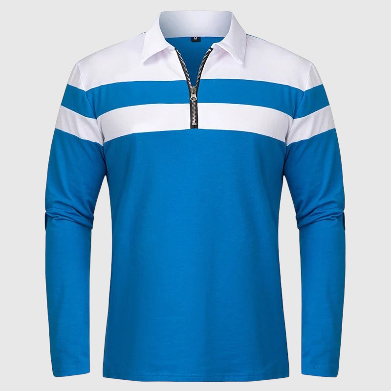 Libuše - Eleganten pulover z zadrgo in črtami