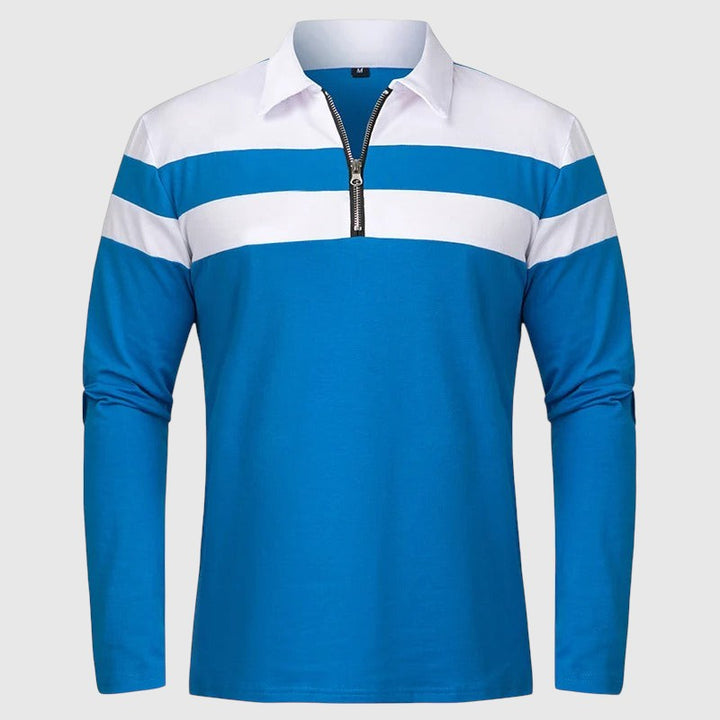 Libuše - Eleganten pulover z zadrgo in črtami