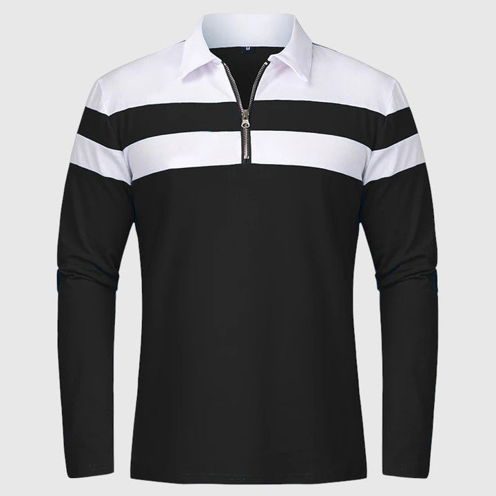 Libuše - Eleganten pulover z zadrgo in črtami