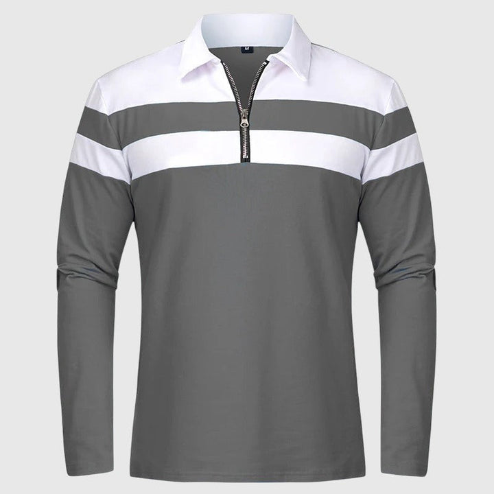 Libuše - Eleganten pulover z zadrgo in črtami