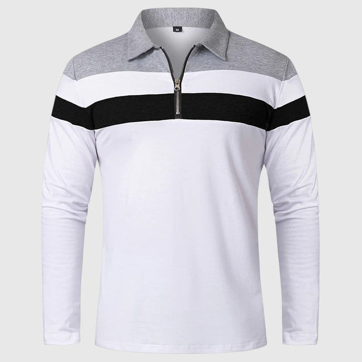 Libuše - Eleganten pulover z zadrgo in črtami