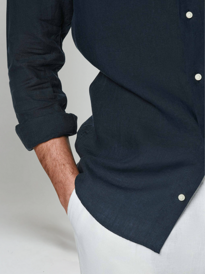 Esencialna Lanena Srajca - Pomorsko Modra