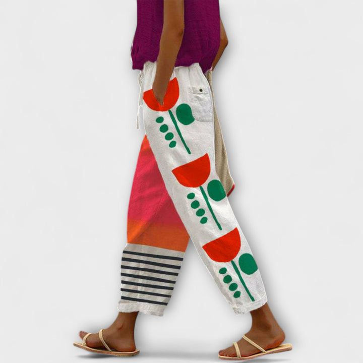 Airish - Izrazne potiskane široke hlače