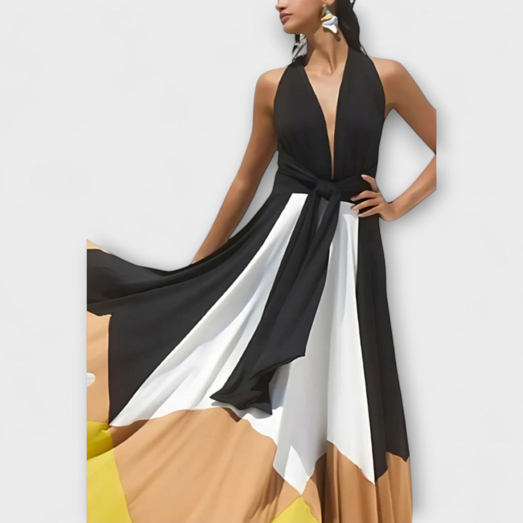 Nava - Dolga obleka z odkritimi hrbti