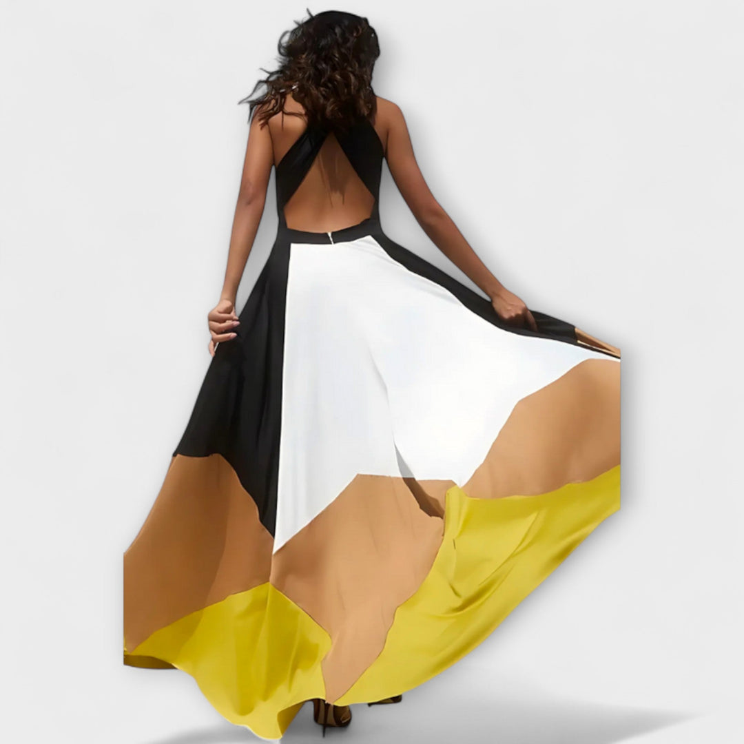 Nava - Dolga obleka z odkritimi hrbti