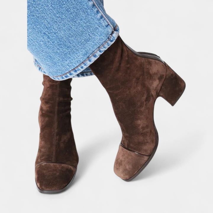 Lea – Elegantni čevlji s kvadratnim nosom in blok peto