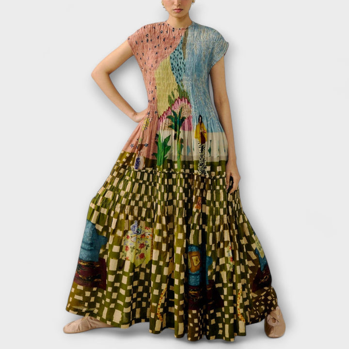 Amara - Oblačilo z naborki in živalskim potiskom