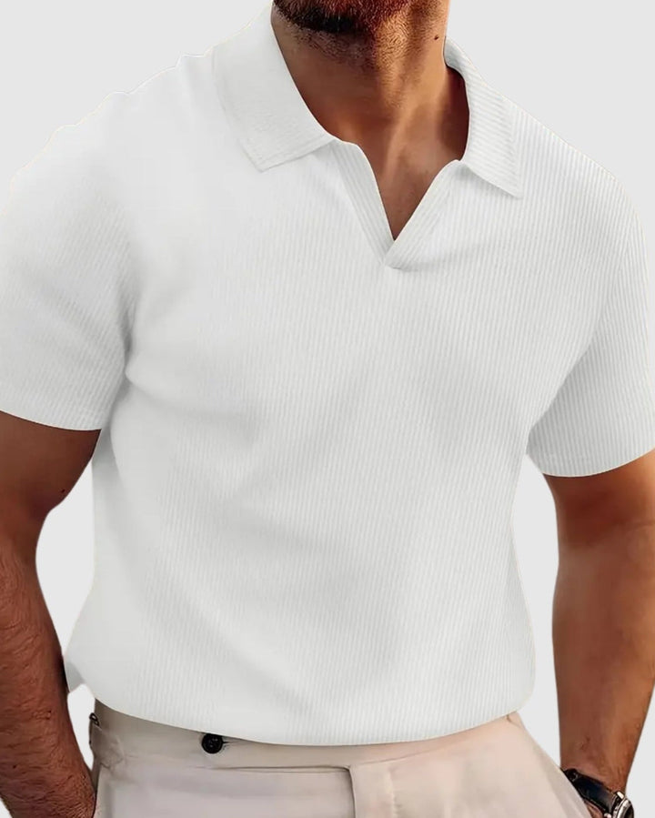 Libuše– Rebrasto majico s V-izrezom