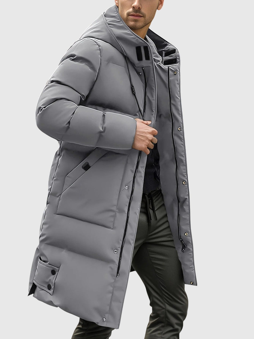 Jan – Podložena dolga jakna s kapuco