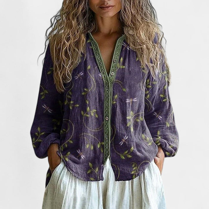 Sofia – Ležerna bluza z naravnim potiskom