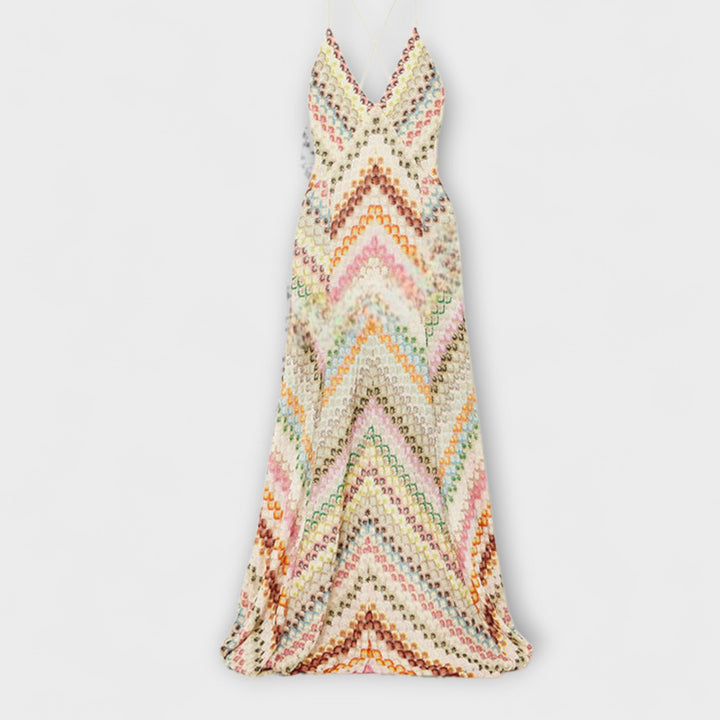 Remi - Maxi obleka z barvitim herringbone vzorom od Missoni