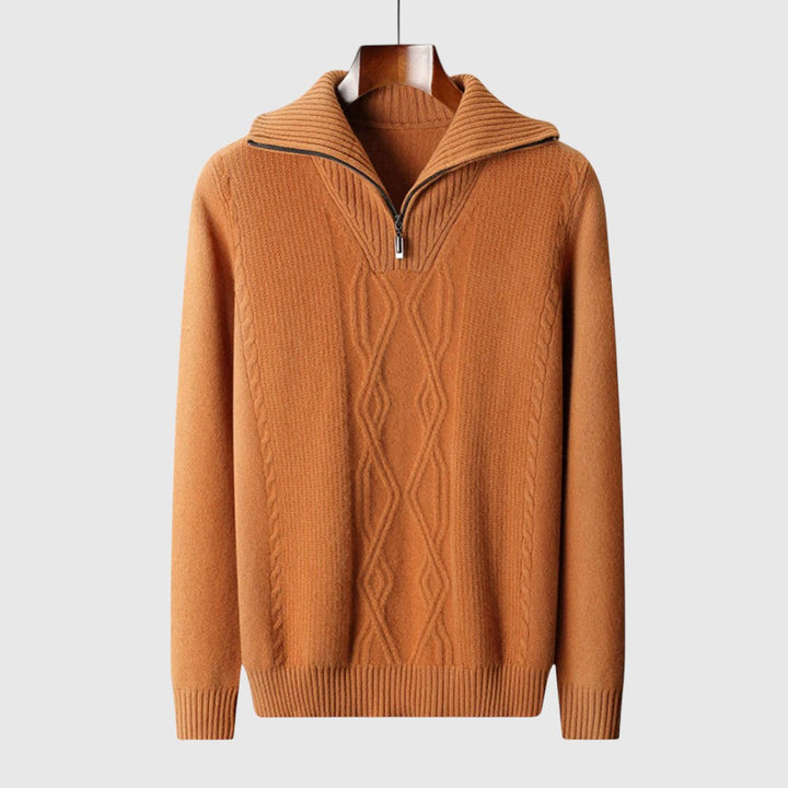 Libuše - Pulover s zipom Taranto iz merino volne