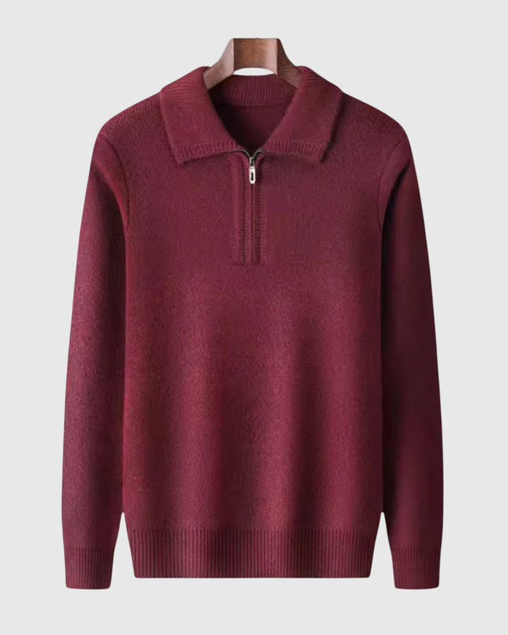 Libuše - Kašmírni pulover s četrtinskim zadrgo Gstaad