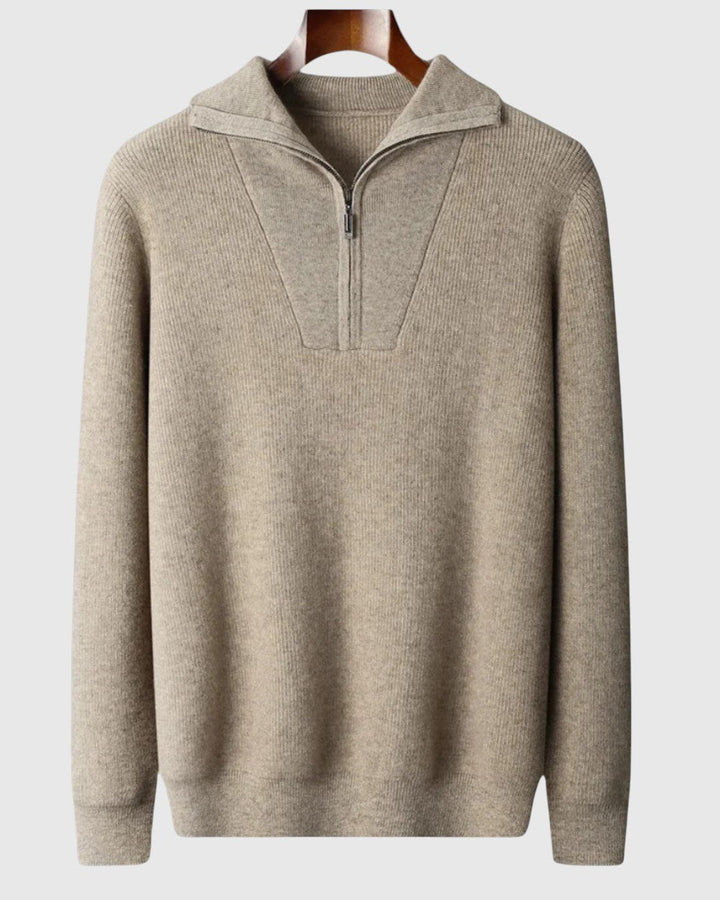 Libuše - Pulover Portofino iz kašmirja s polovičnim zadrgo