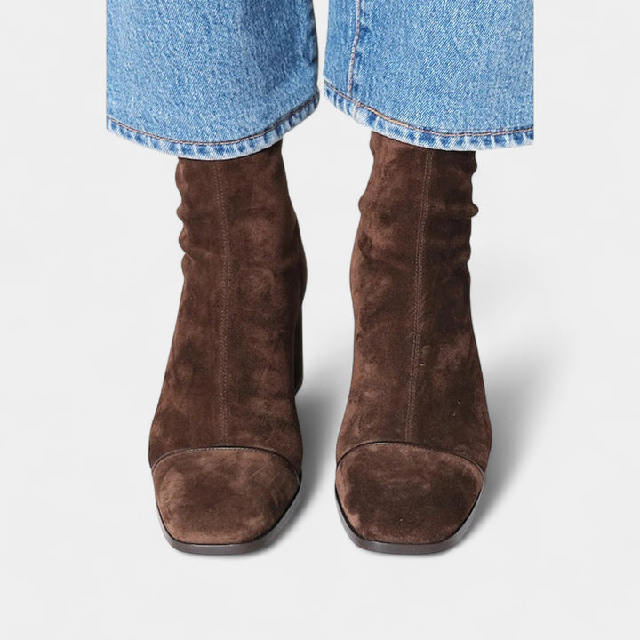 Lea – Elegantni čevlji s kvadratnim nosom in blok peto