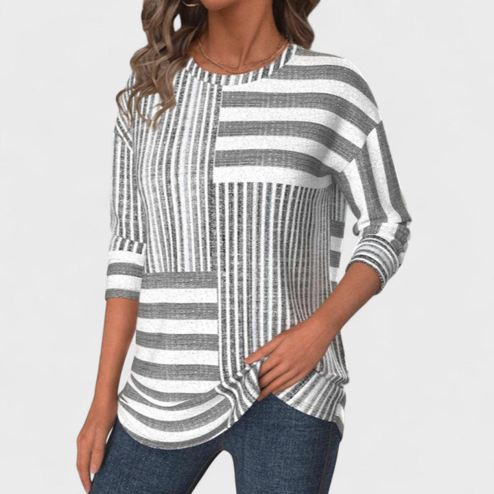 Olga - Pruhovana bluza iz zračnega materiala