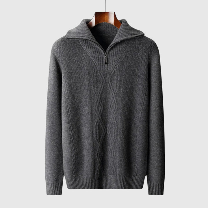 Libuše - Pulover s zipom Taranto iz merino volne