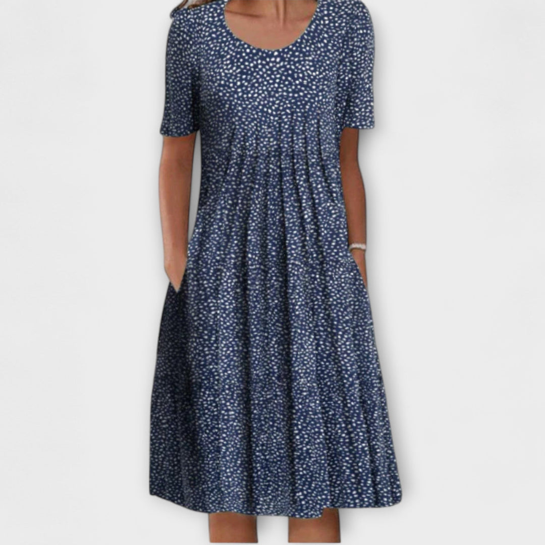 Emelie – Stilne plise obleke z nadzorom trebuha