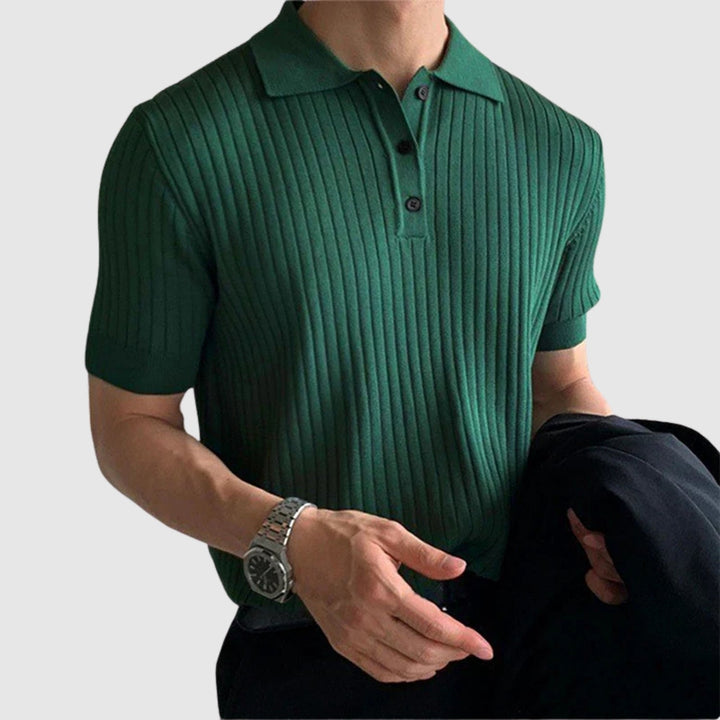 Libuše – Rebrast polo s gumbno zanko