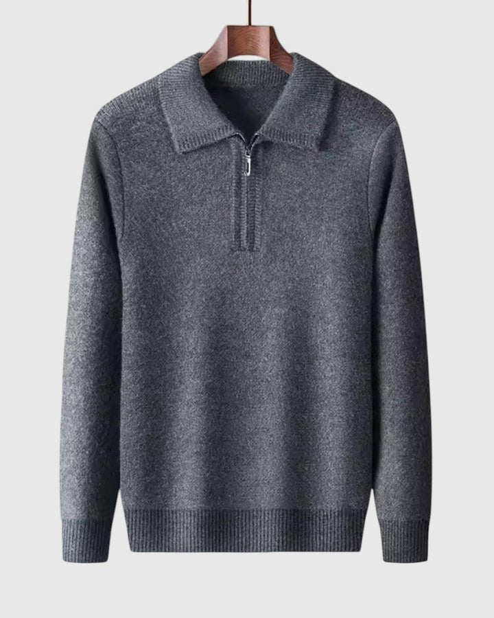 Libuše - Kašmírni pulover s četrtinskim zadrgo Gstaad