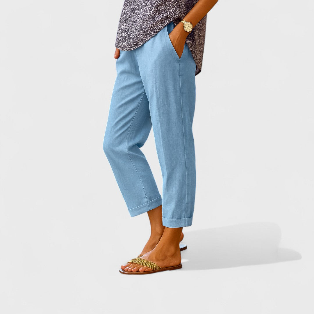 Otýlie - Poletne Hlače iz Lna in Bombaža