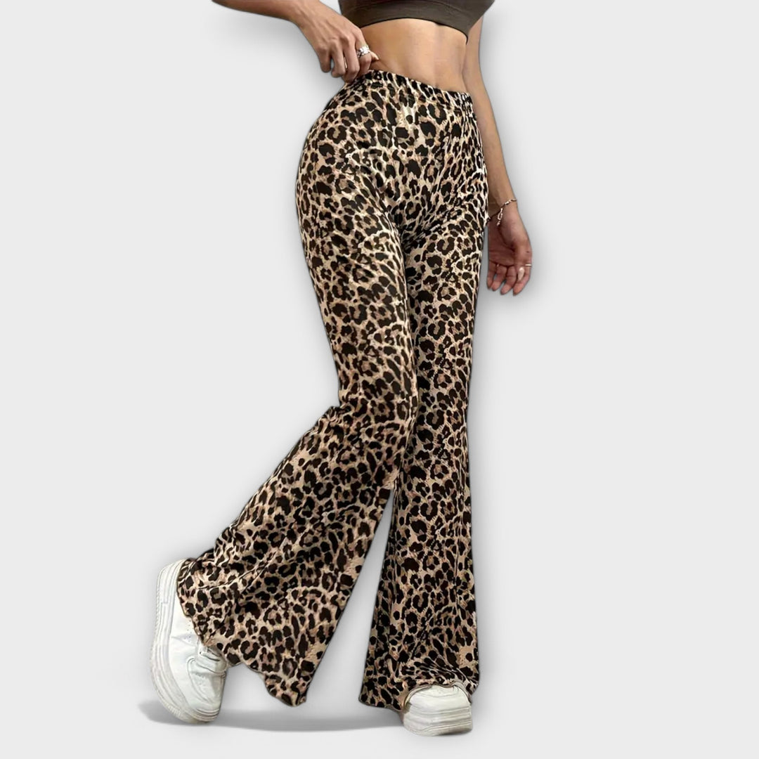 Leopardasti Bootcut Hlače