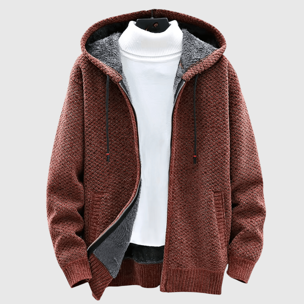 Mojmír – Pletené plašč s kapuco