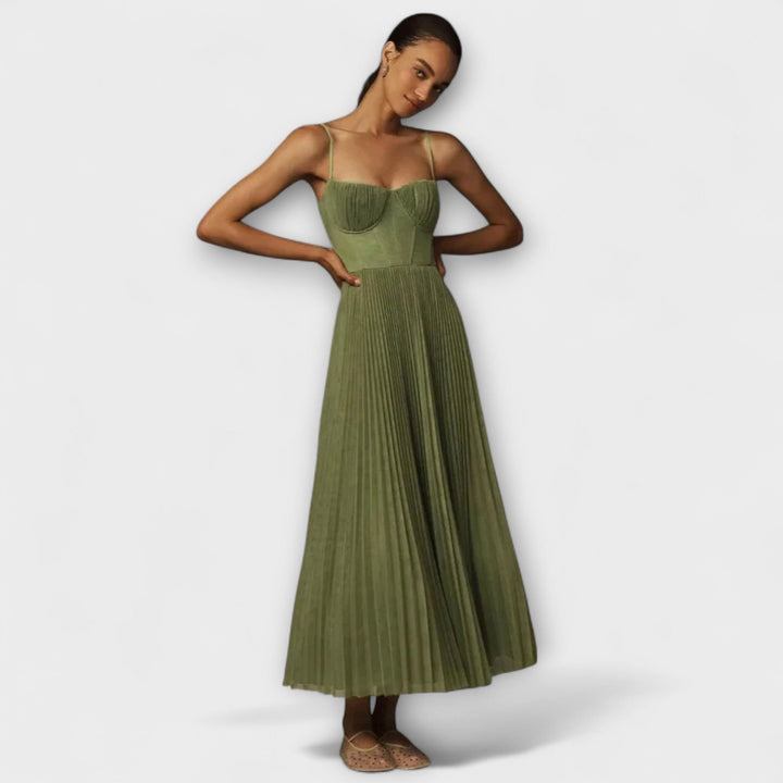 Marilyn - Midi Tylasta Nabranega Krila obleka z Bustierjem