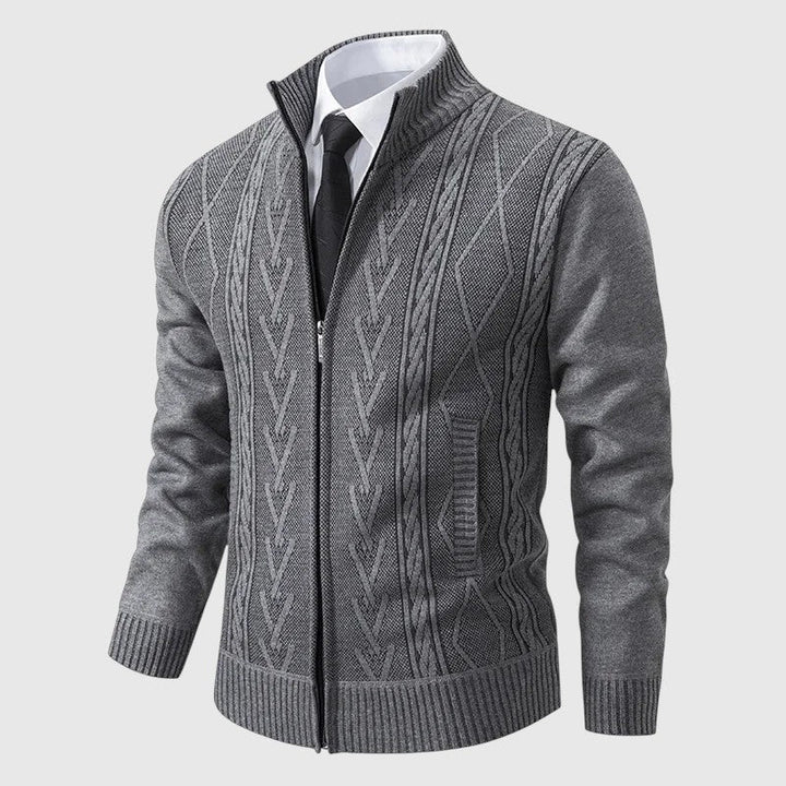 Jakub – Pletena jopica z zadrgo in visokim ovratnikom