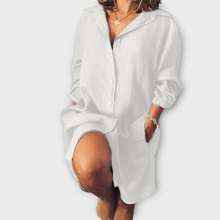 Priložnostna lanena bluza za vsakodnevno nošenje