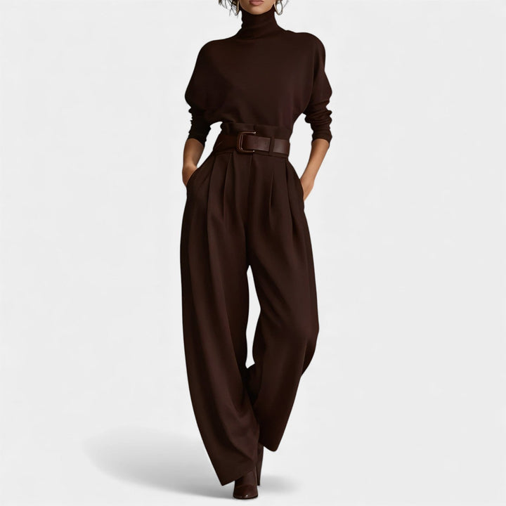 Maria – Komplet z rolko in ravnimi hlačami