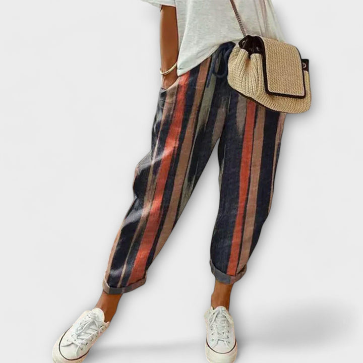 Burga - Udobne hlače iz bombaža in lana