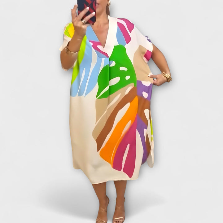 Roos - Ležerne obleke s pisanimi potiski listov