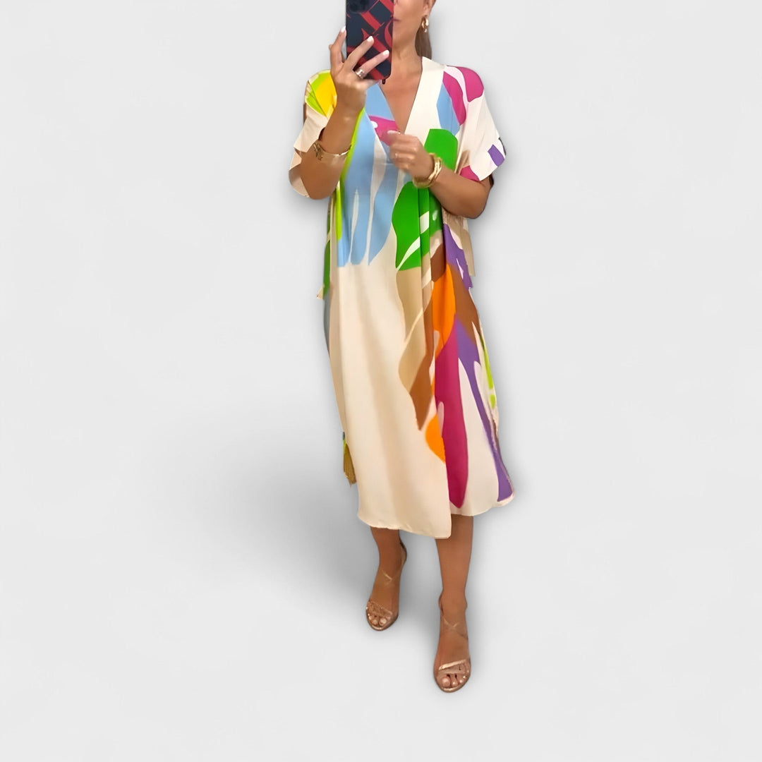 Roos - Ležerne obleke s pisanimi potiski listov