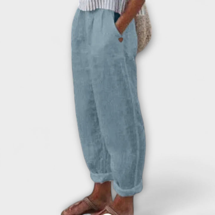 Clara - Hlače z mehkimi pasom in stranskimi žepi