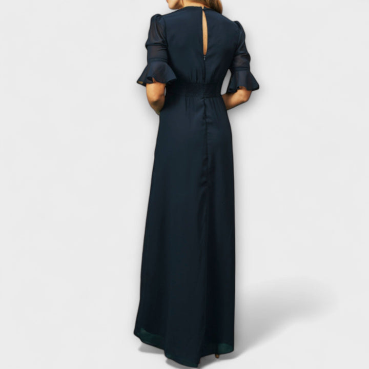 Beatrice - Elegantne modro-mornarske obleke s cvetličnim vezenjem