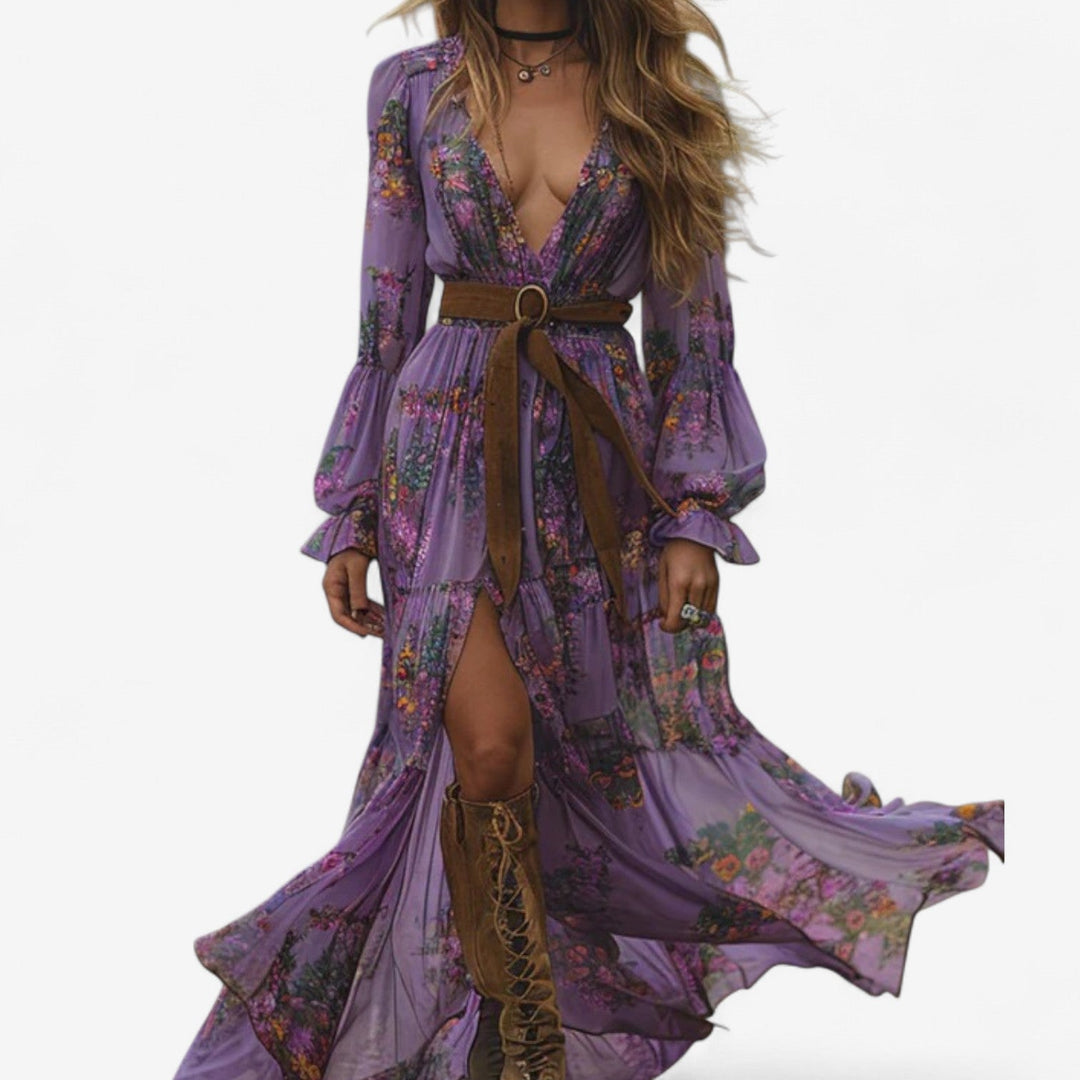 Mélanie™ Sproščena Cvetlična Obleka