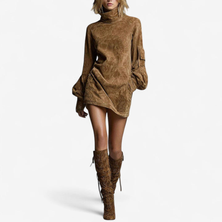 Tania™ Mini obleka z visokim ovratnikom