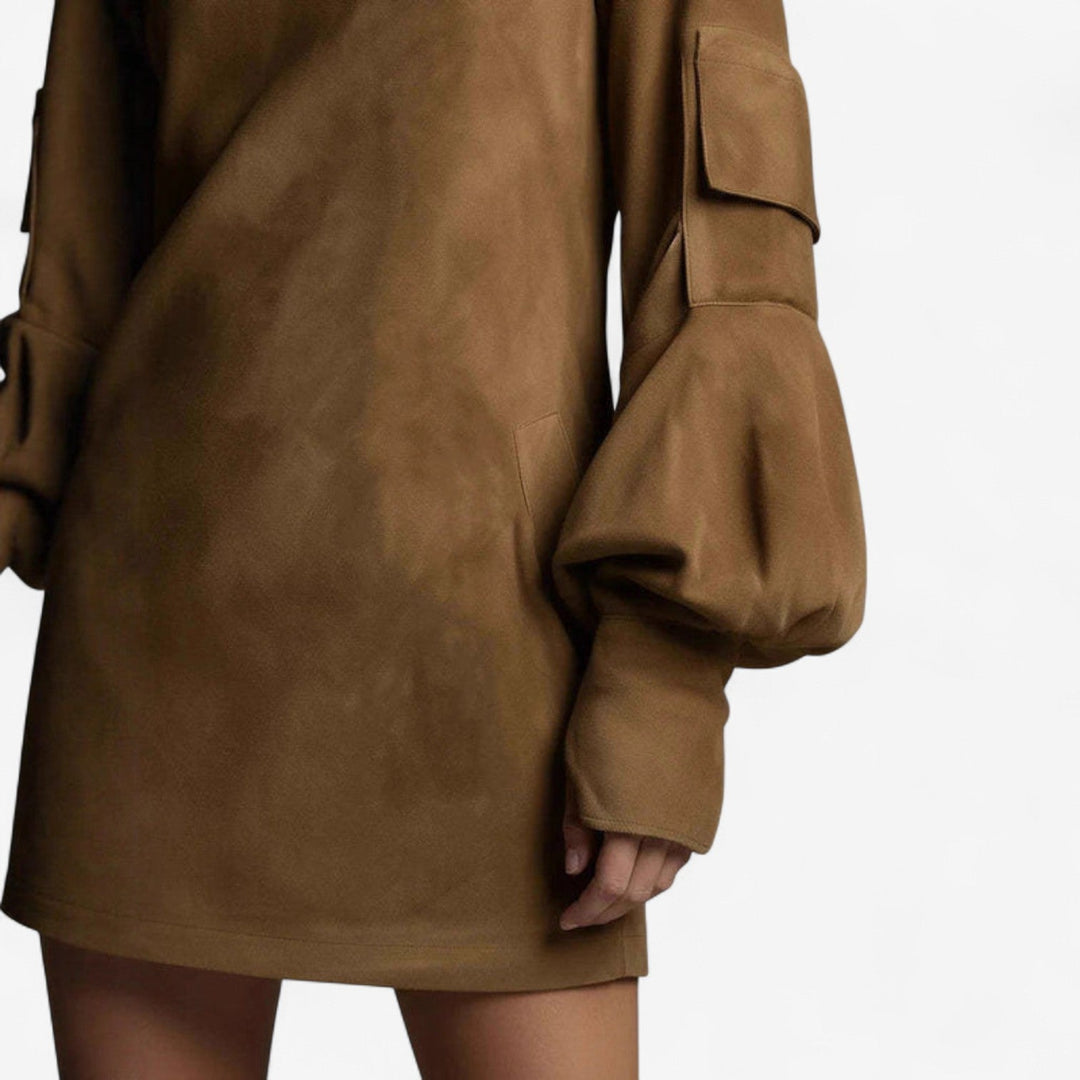 Tania™ Mini obleka z visokim ovratnikom