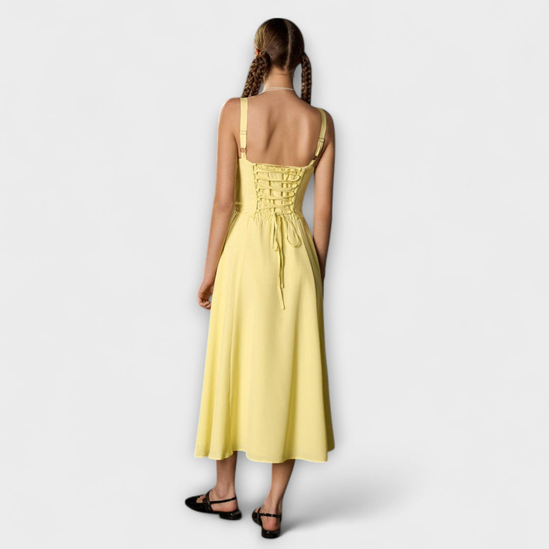 Upanje - Roza top obleka z detajlom razporka