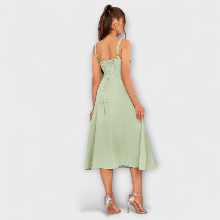 Upanje - Roza top obleka z detajlom razporka